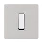 Design objects - M Flat Button in White on Sandblasted Nickel Single Plate - MODELEC