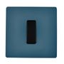 Objets de décoration - Bouton Plat M en Noir sur Plaque Simple en Bleu RL - MODELEC