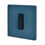 Objets de décoration - Bouton Plat M en Noir sur Plaque Simple en Bleu RL - MODELEC