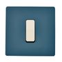 Decorative objects - Ivory Flat Button M on Single Plate in Blue RL - MODELEC