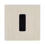 Decorative objects - Black Flat M Button on Brushed Nickel Single Plate - MODELEC