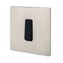 Decorative objects - Black Flat M Button on Brushed Nickel Single Plate - MODELEC