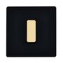 Decorative objects - Flat Button M Brushed Brass on Single Plate in Matte Black - MODELEC