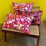 Fabric cushions - Velvet cushion “Ribbons” black  - AMÉLIE CHOQUET
