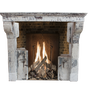 Unique pieces - Rustic Reclaimed French Feeling Limestone Fireplace - MAISON LEON VAN DEN BOGAERT ANTIQUE FIREPLACES AND RECLAIMED DECORATIVE ELEMENTS