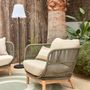 Lawn armchairs - Catalina armchair made with green rope and FSC solid acacia wood - KAVE HOME