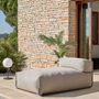 Sofas - Square green and black aluminium pouffe chaise longue with backrest outdoor sofa 165x101cm - KAVE HOME