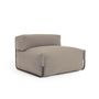 Sofas - Square green and black aluminium pouffe with backrest for outdoor modular sofa 101x101cm - KAVE HOME