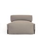 Sofas - Square green and black aluminium pouffe with backrest for outdoor modular sofa 101x101cm - KAVE HOME