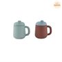 Coffee and tea - MELLOW CUP - PACK OF 2 - CHOKO / PALE MINT - OYOY LIVING DESIGN