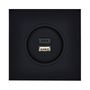 Outdoor decorative accessories - USB C+USB A Désir Socket in black on Single Plate in Black Soft Touch finish - MODELEC