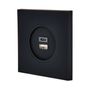Outdoor decorative accessories - USB C+USB A Désir Socket in black on Single Plate in Black Soft Touch finish - MODELEC