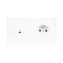 Decorative objects - Désir toggle and socket in white on horizontal double plate in white soft touch finish - MODELEC