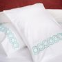 Bed linens - Pair of rectangular turquoise and green polka pillowcases - ALDÉLINDA HOME