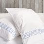 Bed linens - Pair of rectangular pillowcases Braided Greek blue - ALDÉLINDA HOME