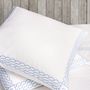 Bed linens - Pair of square pillowcases Braided Greek blue - ALDÉLINDA HOME