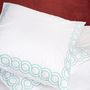 Bed linens - Pair of turquoise and green square pillowcases - ALDÉLINDA HOME