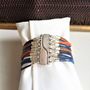Jewelry - Ethnic Native American Long Geometric Leather and Stone Buckles - KURMI BIJOUX ART