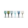 Glass - Set 6 Goblets Texture Blue/Green Nuances - BITOSSI HOME