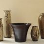 Vases - Groupe de vases bruns, double émaillage - CHRISTIANE PERROCHON