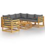 Lawn sofas   - vidaXL 7 Piece Garden Set with Cushion Solid Acacia Wood - VIDAXL / DROPSHIPPINGXL