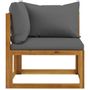 Footrests - vidaXL 6 Piece Garden Set with Cushion Solid Acacia Wood - VIDAXL / DROPSHIPPINGXL