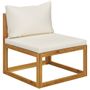 Lawn sofas   - vidaXL 3-Seater Garden Sofa with Cushion Cream Acacia Wood - VIDAXL / DROPSHIPPINGXL