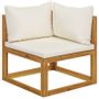 Footrests - vidaXL 5 Piece Garden Set with Cushion Cream Solid Acacia Wood - VIDAXL / DROPSHIPPINGXL