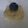Decorative objects - Straw marquetry box with hydrangea flower - L'ATELIER DES CREATEURS