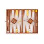 Petite maroquinerie - Backgammon Marron  - Cuir Vegan Alligator - Medium - VIDO LUXURY BOARD GAMES