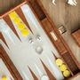 Petite maroquinerie - Backgammon Marron  - Cuir Vegan Alligator - Medium - VIDO LUXURY BOARD GAMES