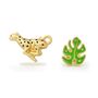 Gifts - Leopard/Cheetah with Tropical Leaf Pin - METALMORPHOSE