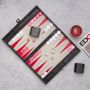 Gifts - Backgammon Set Charcoal - Alligator Vegan Leather - Large - Board Game - VIDO BACKGAMMON