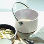 Stew pots - Stainless Steel Enamel Bento Box with Handle (16cm/White) - JIA