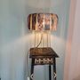 Objets de décoration - Lampe "Paul" habillage en ardoise bleutée - ATELIER SAINT-SÉBASTIEN