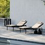 Lawn sofas   - Sun Lounger teak - aluminium - textiles Flex - MANUTTI
