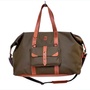 Bags and totes - Handmade "HERRA" Weekender Travel Bag in canvas and genuine leahter - ELENA KIHLMAN