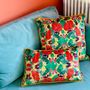 Fabric cushions - Rectangle cushion “Au Jardin” yellow - AMÉLIE CHOQUET