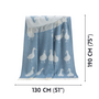 Plaids - Couvre-lit bleu canard en pure laine 130 x 190 cm - J.J. TEXTILE LTD