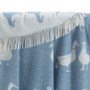 Plaids - Couvre-lit bleu canard en pure laine 130 x 190 cm - J.J. TEXTILE LTD