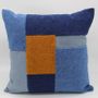 Fabric cushions - Striped Square Blue Pillow Cover by La Casa Cotzal - NEST