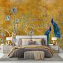 Papiers peints - Décoration murale florale Chinoiserie, oiseaux grues, paon - ASRIN WALLPRINT
