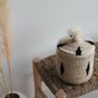 Storage boxes - MALOU - Berber box in wool and wicker with black pattern - L'ATELIER DES CREATEURS