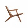 Armchairs - JUNE- Beige teak rope armchair - L'ATELIER DES CREATEURS