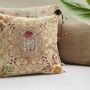 Fabric cushions - Vintage Rose Linen Cushion by Tharangini Studio - NEST