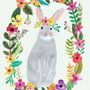 Design carpets - Kid's Rug / Bunny Wreath / Animal Friends Collection - HUEPPI DESIGNER KID'S RUGS