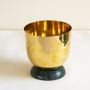 Vases - Heirloom Brass & Marble Planter - FLECK