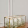 Christmas table settings - Clear Glass & Brass Lantern - FLECK