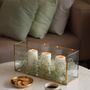 Christmas table settings - Clear Glass & Brass Lantern - FLECK