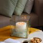 Christmas table settings - Clear Glass & Brass Lantern - FLECK